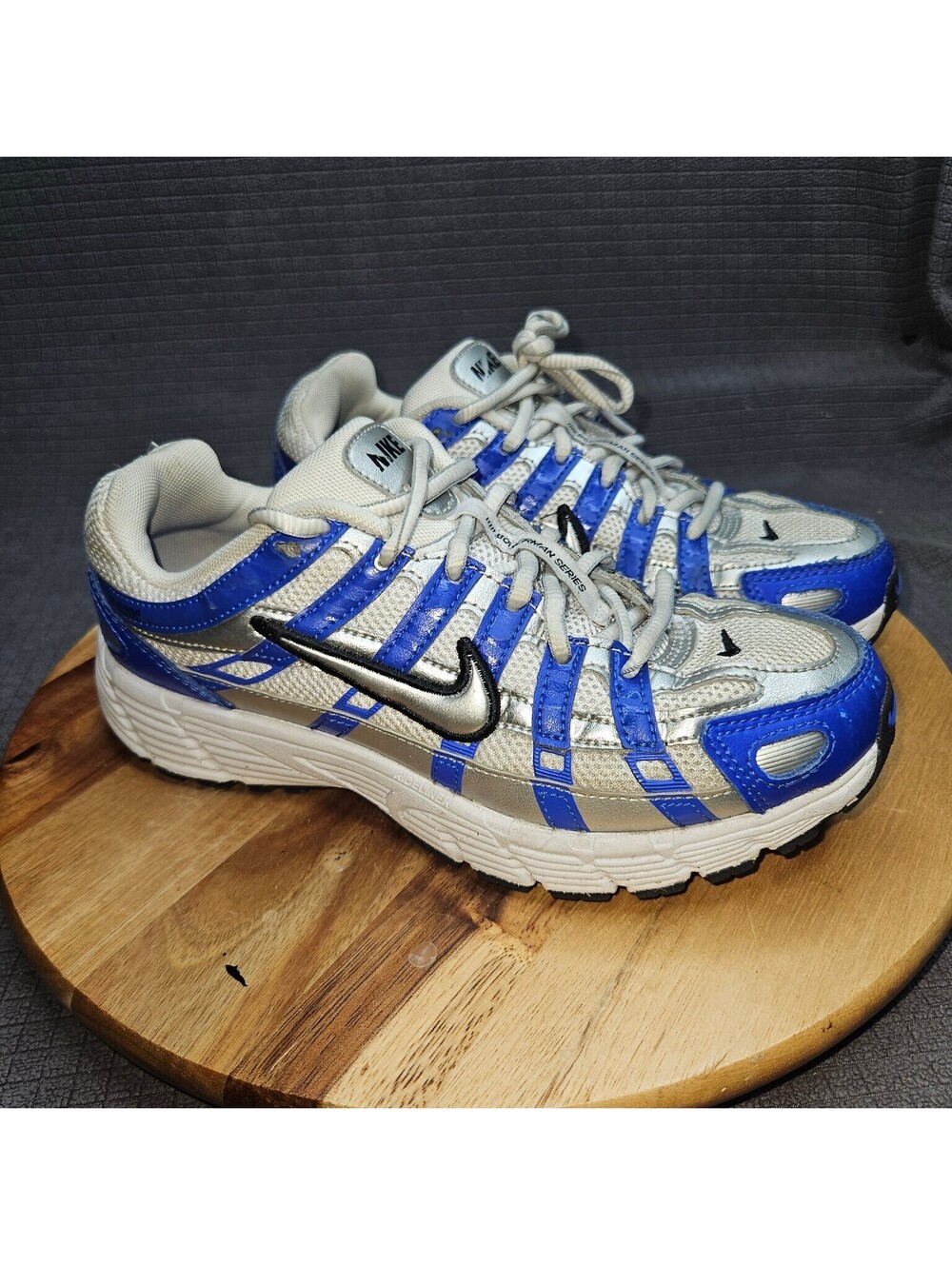 Nike P-6000 Bowerman Series Sneakers Unisex Kids 4.5Y Silver Blue Running